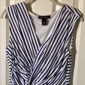 WHBM Blue and White Stripe Knit Top M
